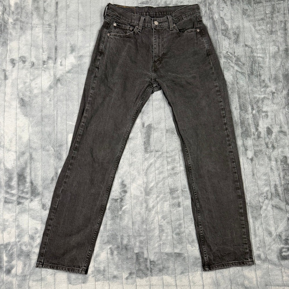 Levis 505 Regular Fit Black Denim Jeans Mens W30 L30 Straight Leg 00505-2912